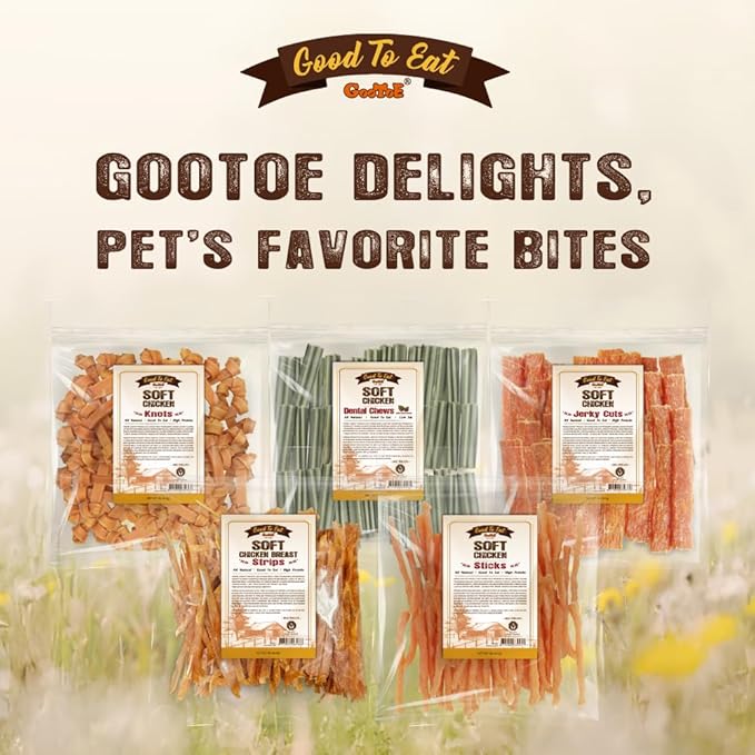 Gootoe Soft Chicken Jerky Cuts 1 lb, Dog Treats, All Natural, Hypoallergenic & Grain-Free, High-Protein, Healthy & Easily Digestible, Soft Texture, Resealable-PurrikoPets
