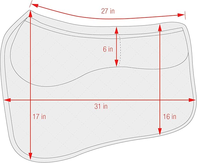 ECP Equine Comfort Products Thermoregulating Western Saddle Pad, Machine Washable Contoured Fit, Water Absorbing, Therapeutic, Shock Absorbing with Adjustable Memory Foam Shims-PurrikoPets