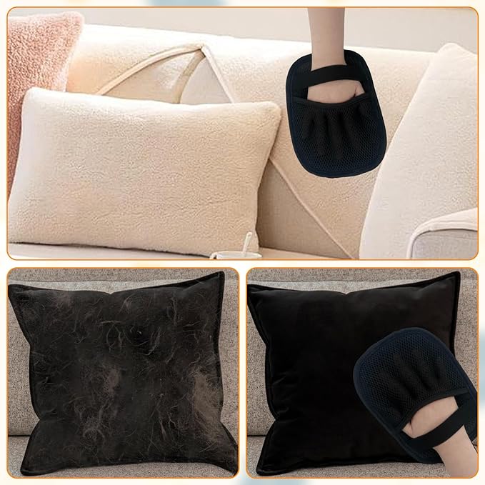 Electrostatic Pet Hair Removal Glove, Reusable Static Removal Gloves for Pets Hair, Versatile Pet Grooming Gloves for Couch, Furniture, Carpet, Car Seat-PurrikoPets