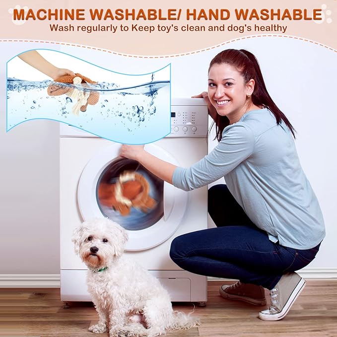 Dog Toys,Squeaky Dog Chew Toy with Crinkle Paper,Interactive Tough Plush Rope Toys for Small Medium Large Dogs with Gift Boxes-PurrikoPets