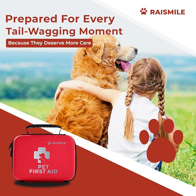 Dog First Aid Kit, Pet First Aid Supplies for Treat Dogs & Cats in an Emergency, Ideal for Use at Home, Outdoors, Traveling-PurrikoPets