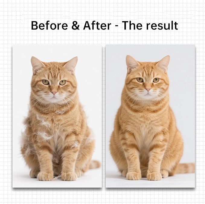 Flea Comb and Pet Hair Removal Glove for Cats & Dogs Brush for Shedding Pet Hair Removal Comb with Long & Short Stainless Steel Teeth for Deshedding & Clothing/Couch/Furniture/Carpet/Car Seat-PurrikoPets