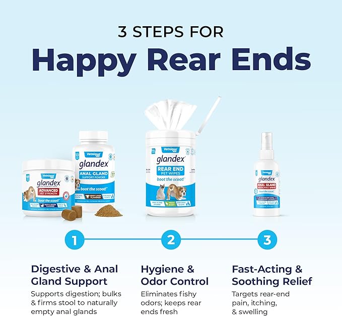 Glandex Dog Fiber Supplement Powder for Anal Glands with Pumpkin, Digestive Enzymes & Probiotics - Vet Recommended (Regular or Advanced Strength) - Boot The Scoot (5.5 oz, Vegan Salmon)-PurrikoPets