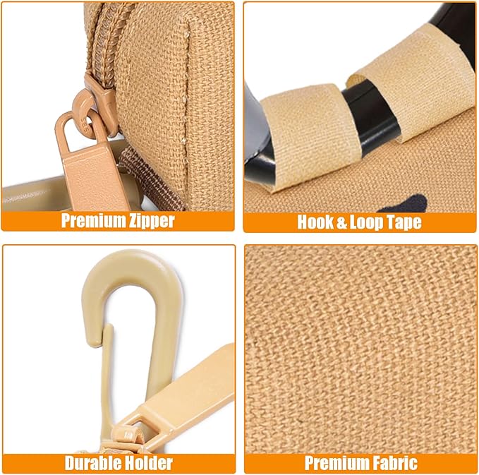 Dog Waste Bag Dispenser Pet Poop Bag Dispenser for Leash Accessory dog Poop Bag Holders Fits Dog Leash Include Hand Free Holder, Khaki, No-KaqiXB-PurrikoPets