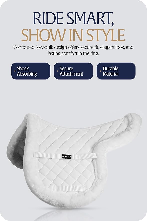 Equinavia Eidsvoll Shaped English Saddle Pad for Show Jumping with Ultra Fleece Trim-PurrikoPets