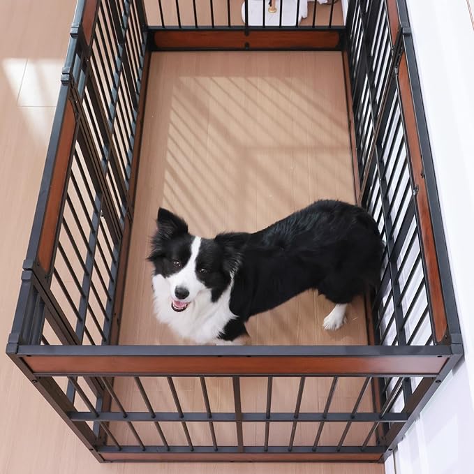 Dog Playpen, 35.4" Height Dog Pen Indoor, Heavy Duty, Safe and Sturdy, Furniture Style Puppy Pen-PurrikoPets