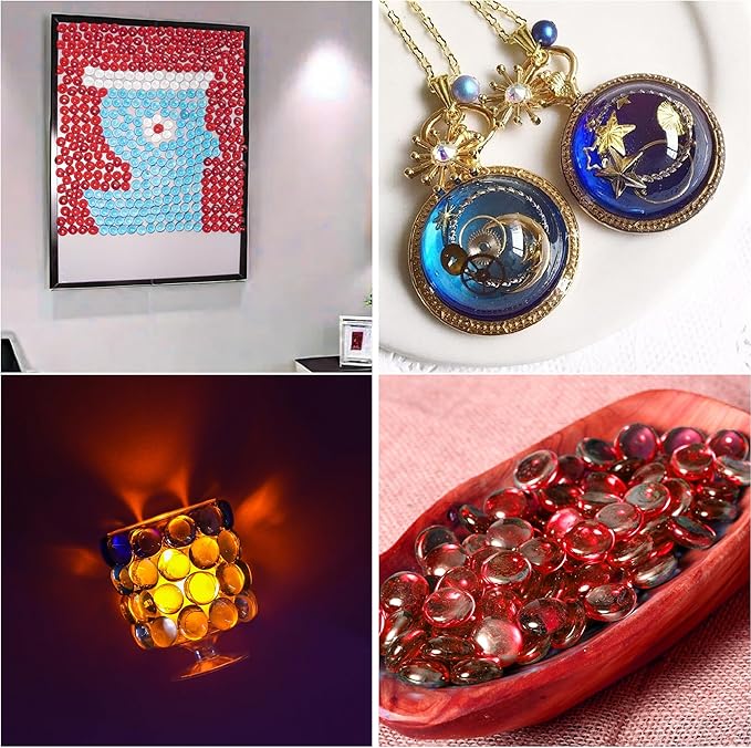 1LB Red Glass Marbles, Transparent and Smooth Flat Glass Beads for Vases, Mosaic Gem Pebbles for Aquarium Decor, Floral Arrangements, Mancala Stones, Vase Filler and Crafts (Approx. 80-100 PCS)-PurrikoPets