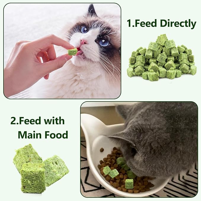 50g Cat Grass Teething Treat, Delicious Cat Grass Teething Snack Edible Cats Chew Toy for Teeth Cleaning and Hairball Removal-PurrikoPets