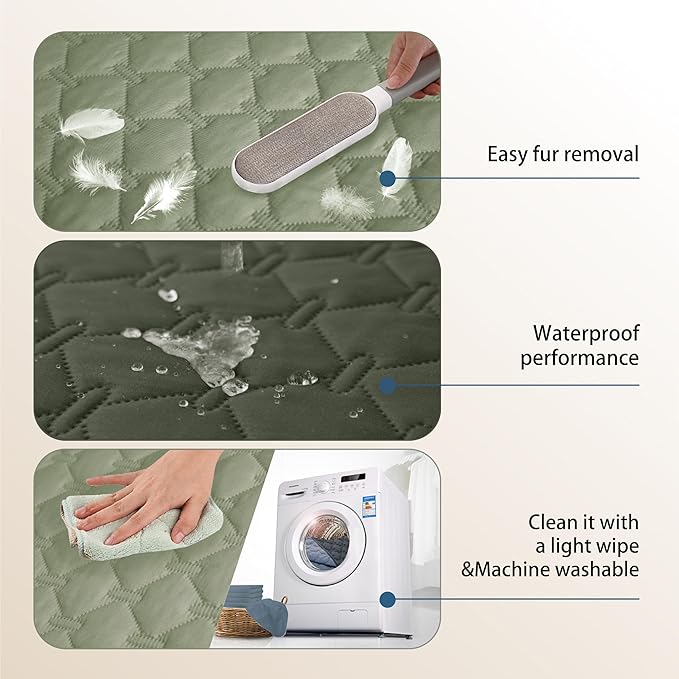 gogobunny 100% Double Sided Waterproof Dog Blanket Soft Pet Bed Cover Reversible Protect Furniture Couch Sofa Car for Puppy Large Dog Cat (Dark Olive/Light Olive, 30x30 Inch (Pack of 1))-PurrikoPets