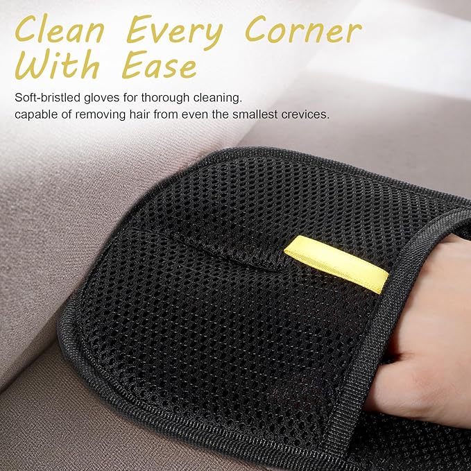 2Pcs Pet Hair Removal Gloves, Reusable Pet Cat Dog Hair Removal Grooming Gloves, Electrostatic Cat Grooming Glovee for Hairs Removals, for Couch, Furniture, Carpet, Car Seat-PurrikoPets