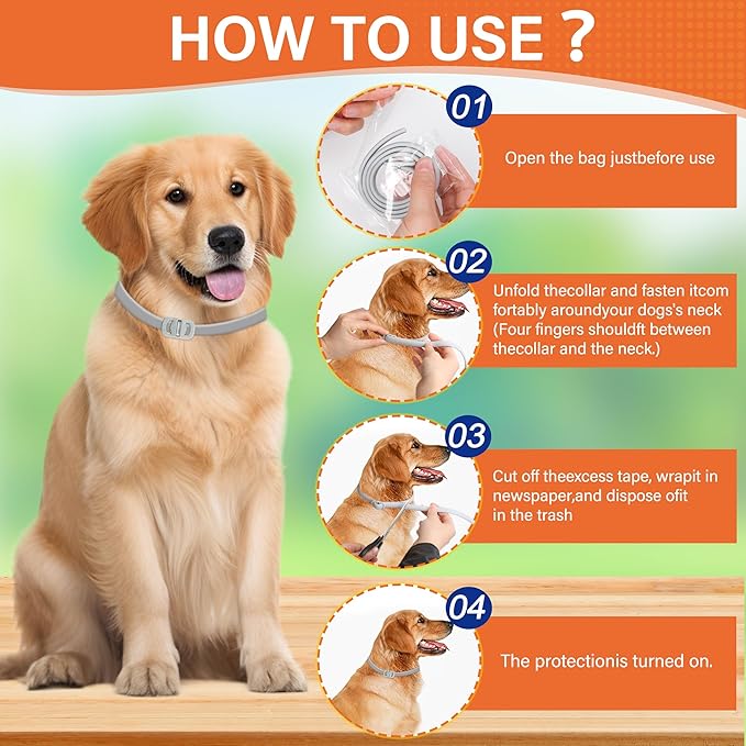 4 Pack Flea and Tick Collar for Dogs - 25" Adjustable Collar Fits Dogs, Long-Lasting 24-Month Protection for Small, Medium, and Large Dog – Waterproof Flea Tick Prevention-PurrikoPets