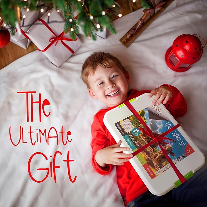 59 PCS Farm Sensory Bin Sandbox with Lid, 2.2 LB Sensory Sand, 40 Toddler Farm Toys, 3 Take Apart Construction Trucks -Sensory Toys for Kids 5-7, 3-4 & Up- Kids Gifts for Boys and Girls-PurrikoPets