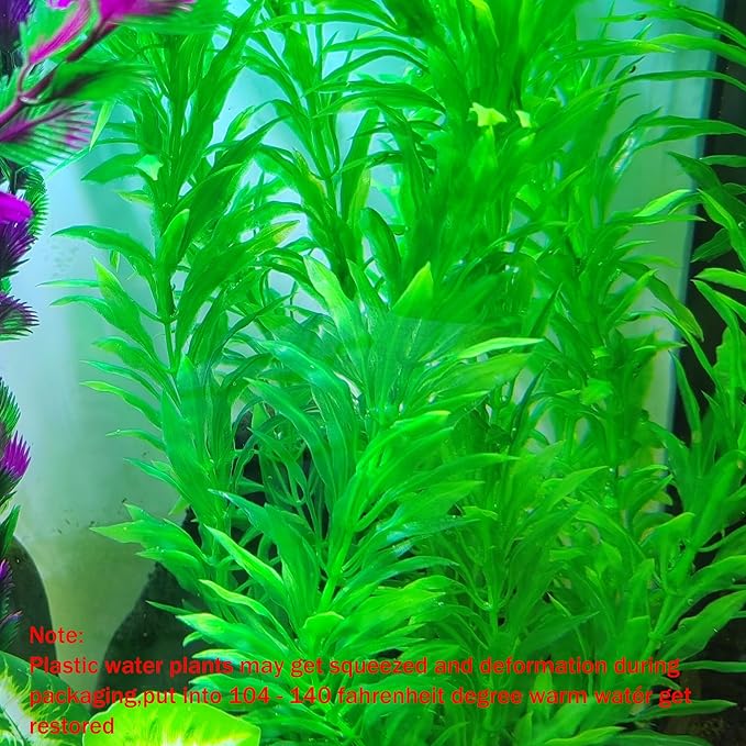 20.47 Inch Tall Aquarium Plants – Large Lifelike Artificial Fish Tank Decorations, 2 Pcs Fish Tank Plants Plastic,Durable & Safe for Freshwater/Saltwater Aquariums (Green (Style D))-PurrikoPets