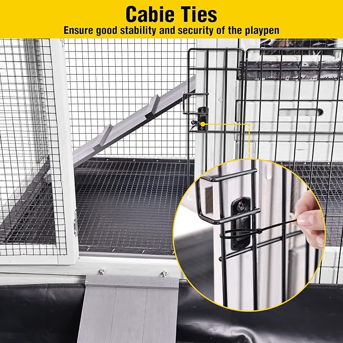 Aivituvin Pet Playpen Guinea Pig Cage Small Animal Rabbit Exercise Pen with Waterproof Floor Liner - Extension Playpen ONLY-PurrikoPets