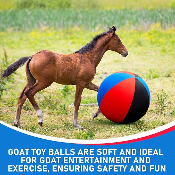 30inch Giant Herding Ball with Cover Anti Burst Ball Please Watch VCR for How to Inflation Horse Toys for Horses Stall Entertainment Play, Pump Included(Stylish)-PurrikoPets