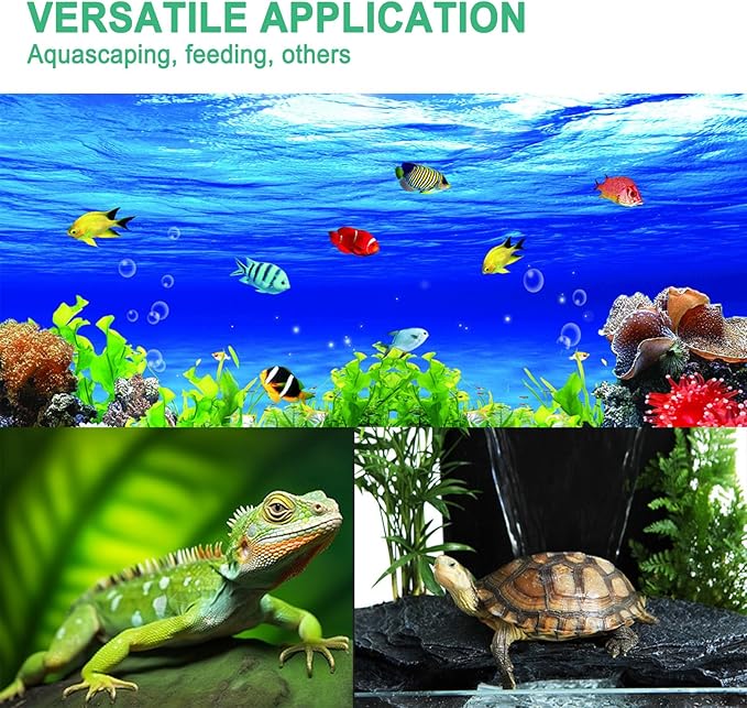 18.9 inch Aquarium Tweezers with Hanger, 2025 New Extra Long Feeding Tongs, Stainless Steel Large Aquascape Tools for Fish Tank, Terrarium,Aquascaping, Reptile Snake (Straight)-PurrikoPets