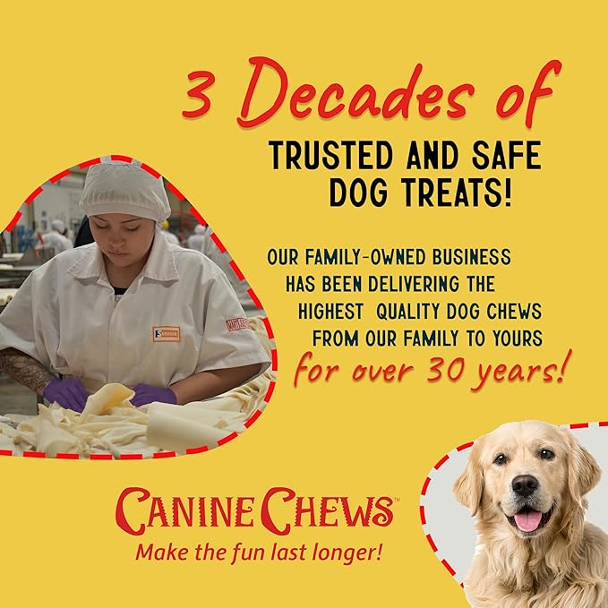 Canine Chews 10" Chicken Basted Dog Rawhide Retriever Rolls (50 Pack) - Natural Beef Dog Rawhide Chews - Healthy Dental Chews-PurrikoPets