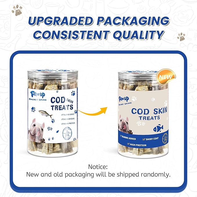 Dog Treats, Cod Skins Dog Treat with Taurine, One-Ingredient Grain-Free Chew Fish Skin Rolls Rich in Omega3, 8 oz-PurrikoPets