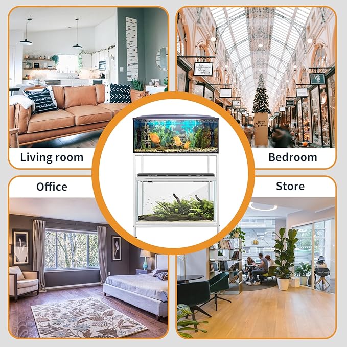 Fish Tank Stand: The Perfect 10 Gallon Metal Aquarium Stand Measuring 22.8" W x 10.6" D x 31.3" H to Fit Your Aquatic Display Needs. (10 Gallon-White)-PurrikoPets