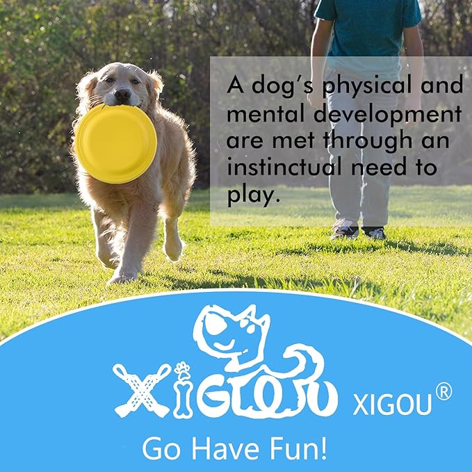 Dog Flying Disc - Durable Rubber Flying Disc Dog Toy - 9.25" Indestructible Rubber Dog Flying Discs Flyer Dog Toys - Puncture Resistant & Bite Resistant Extremely - for Medium Large Dogs-PurrikoPets
