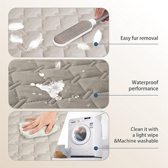 gogobunny 100% Double Sided Waterproof Dog Blanket Soft Pet Bed Cover Reversible Protect Furniture Couch Sofa Car for Puppy Large Dog Cat (Dark Stone/Light Stone, 32x53 Inch (Pack of 1))-PurrikoPets