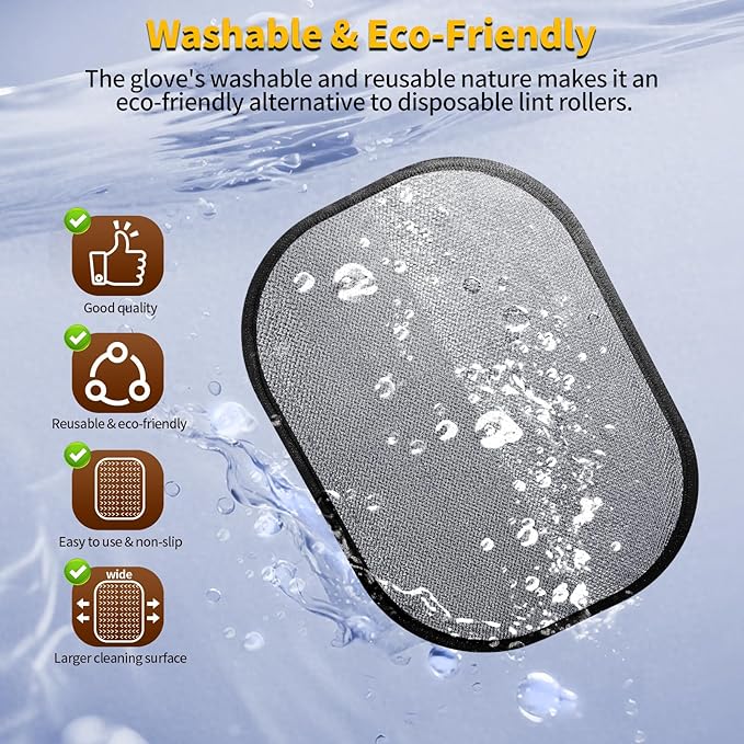 2Pcs Pet Hair Removal Glove for Dogs & Cats, Newly Upgraded Reusable Electrostatic Pet Hair Gloves, Pet Hair Remover Tool for Clothing, Couch, Carpet, Car Seat-PurrikoPets