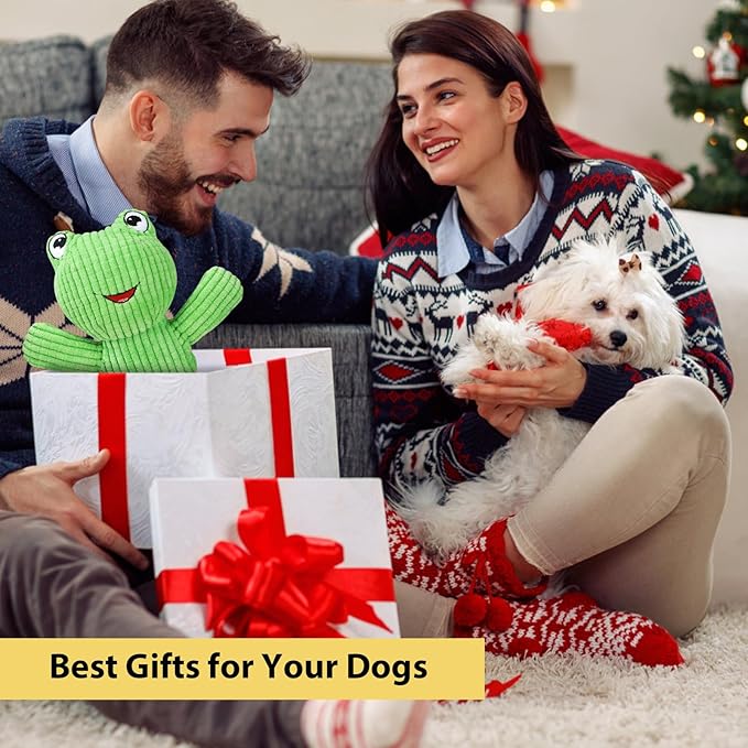 Dog Squeak Toys Durable Plush Dog Toy with Crinkle Paper, Tug of War Pull Toys for Puppies, Interactive Dog Chew Toys for Small, Medium and Large Dogs-PurrikoPets