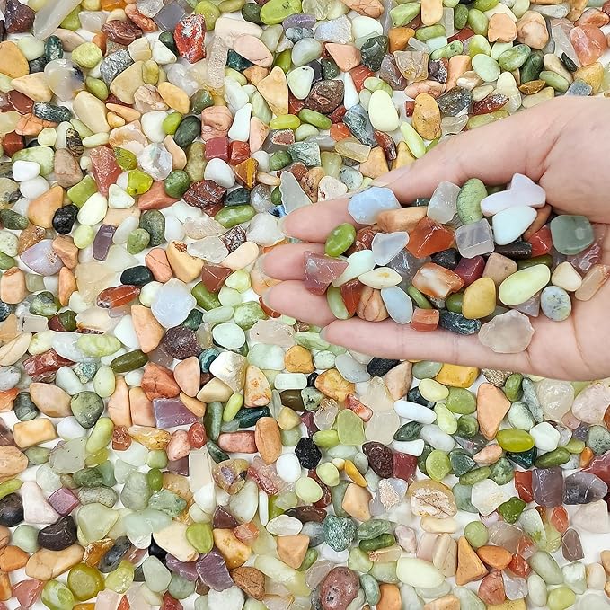 5lbs Small Succulent Rocks, 3/8 Inch Colorful Pebbles for Plants, Decorative Rocks for Plants Indoor, Vases, Planters and Outdoor Gardening Stones-PurrikoPets