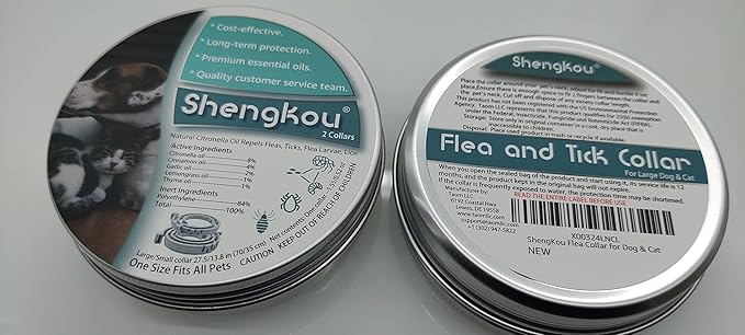 Flea and Tick Collar for Dogs and Cats - Safe and Natural Prevention and Control of Pests on Puppies and Kittens - Waterproof - Free Comb - 2-Pack (13.8 in & 27.5 in)-PurrikoPets