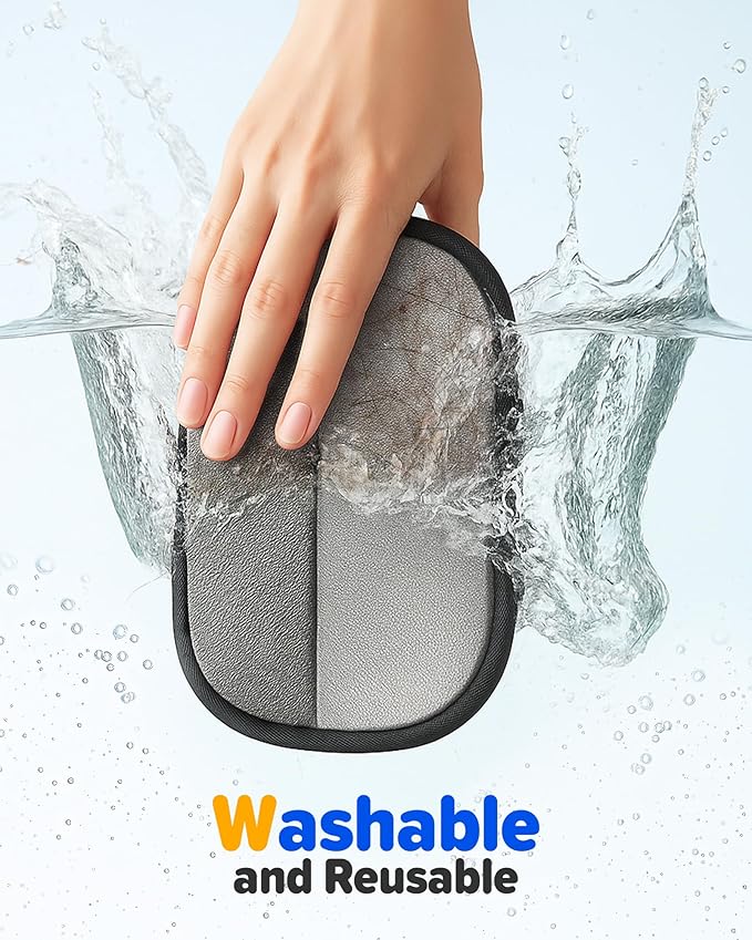 2025 Thickened Electrostatic Pet Hair Removal Gloves (2 Pcs) - Reusable Strong Grooming Gloves for Cats & Dogs, Hair Remover for Couch, Furniture, Carpet, Car Seats & Clothing (Blue)-PurrikoPets