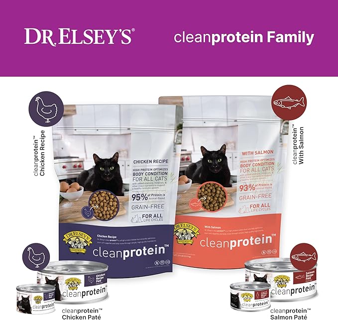 Dr. Elsey's cleanprotein Original Rabbit & Turkey Recipe Wet Cat Food, (Pack of 24), 2.75oz Cans-PurrikoPets
