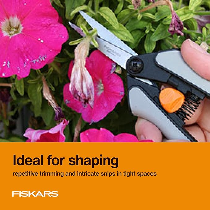 Fiskars 15pc Micro-Tip Pruning Snip Set, Precision Stainless Steel Blades, Softgrip Handles for Deadheading, Trimming & Shaping Small Plants-PurrikoPets