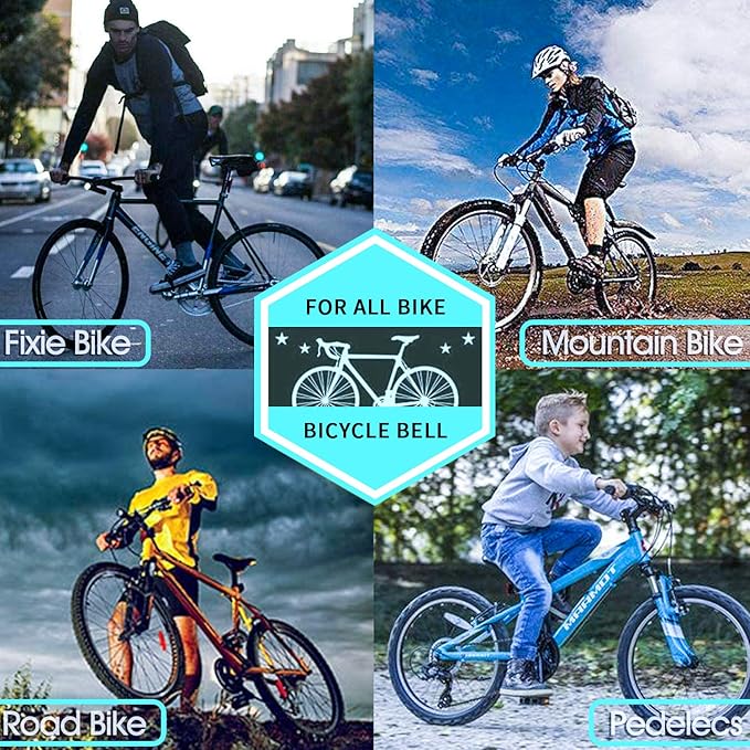 2 Pack Classic Bike Bell, Bicycle Bell Loud Crisp Clear Sound Bicycle Bike Bell City Bike BMX Bike Sports Bike for Adults Kids Right Hand/Left Hand Use-PurrikoPets