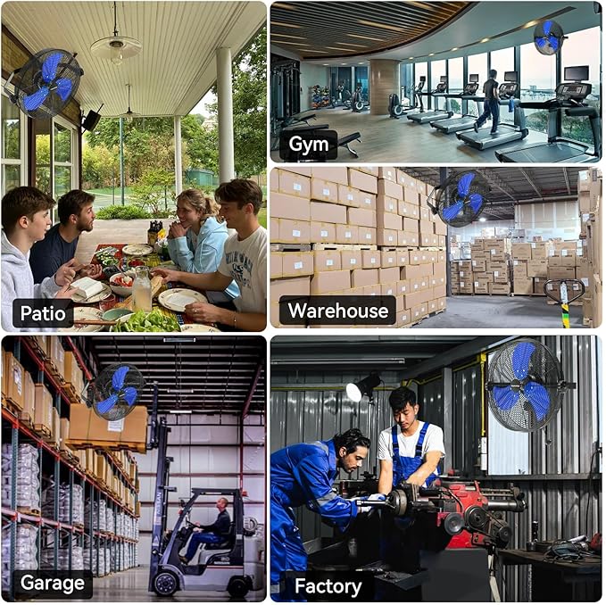 18 Inch Wall Fan Pro Series - 4900 CFM 3 Speed High Velocity Industrial Wall Mount Fans for Commercial, Residential, Warehouse, Covered Patio, Shop, Garage, Barn, Gazebo UL Safety Listed-PurrikoPets