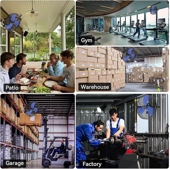 14 Inch Wall Fan Pro Series - Waterproof Motor High Velocity Wall Mount Fans for Commercial, Residential, Warehouse, Covered Patio, Shop, Garage, Barn 3 Speed 3000 CFM UL Safety Listed-PurrikoPets