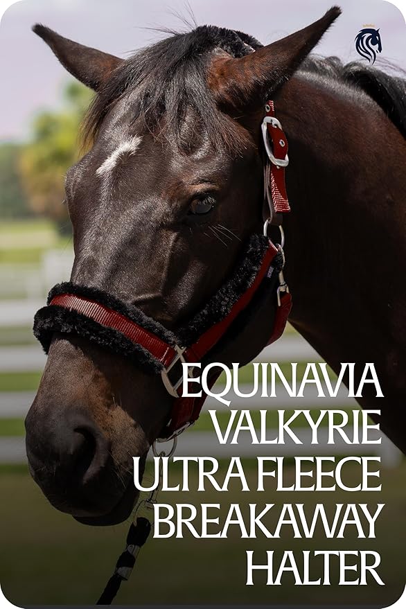 Equinavia Valkyrie Soft Ultra Fleece Padded Adjustable Breakaway Horse Halter - Wine Red/Black - Horse-PurrikoPets