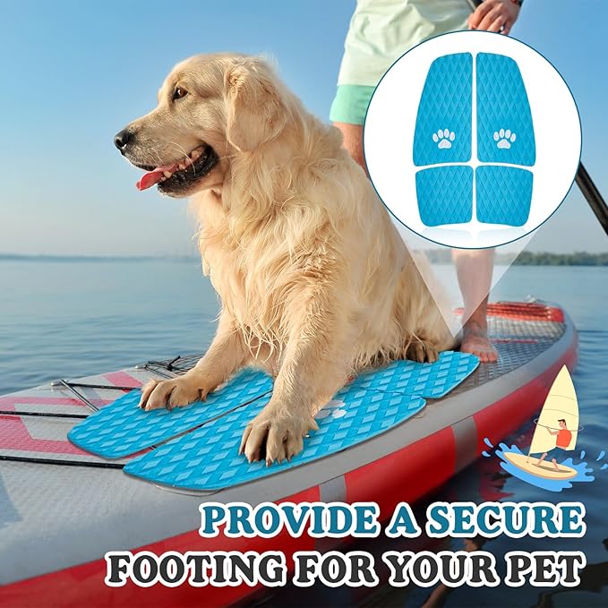 Dog Traction Pad Dog Paddle Board Kayak Accessories 21.2 x 15.3 Inch Non Slip Deck Grip Mat Surfboard Traction Good Grip EVA Foams for SUP Skimboard Paddleboard Surfboard-PurrikoPets