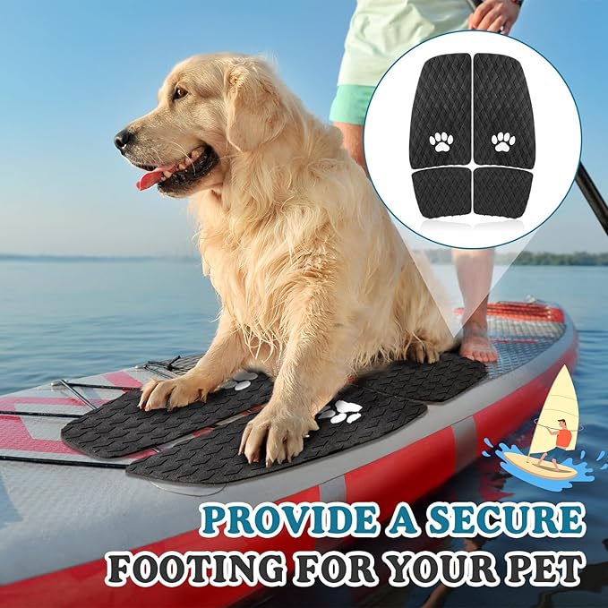 Dog Traction Pad Dog Paddle Board Kayak Accessories 21.2 x 15.3 Inch Non Slip Deck Grip Mat Surfboard Traction Good Grip EVA Foams for SUP Skimboard Paddleboard Surfboard-PurrikoPets