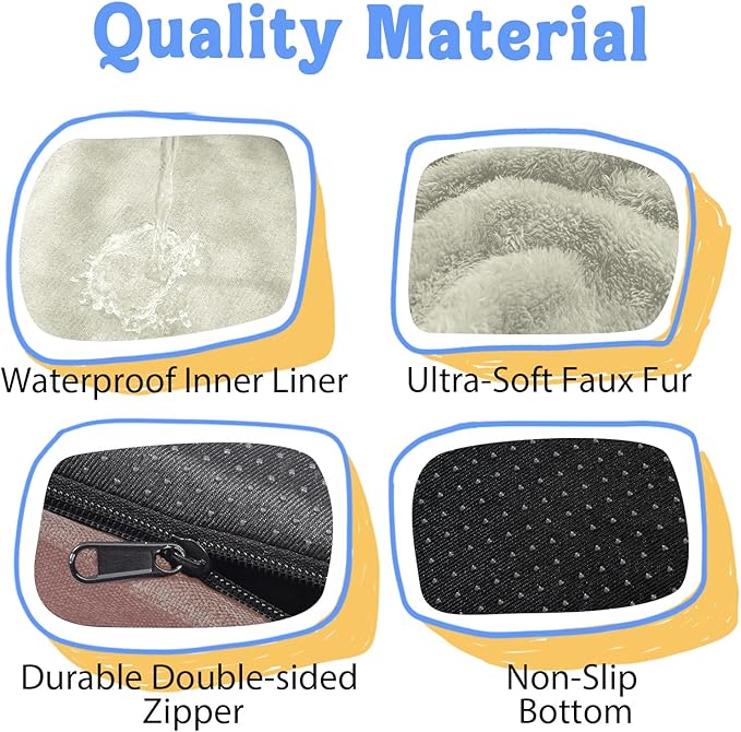 Orthopedic Washable Large Dog Bed - Dog Beds Large Sized Dogs with Removable Cover Waterproof Orthopedic Pet Bed XL Dogs Beds with Bolster-PurrikoPets