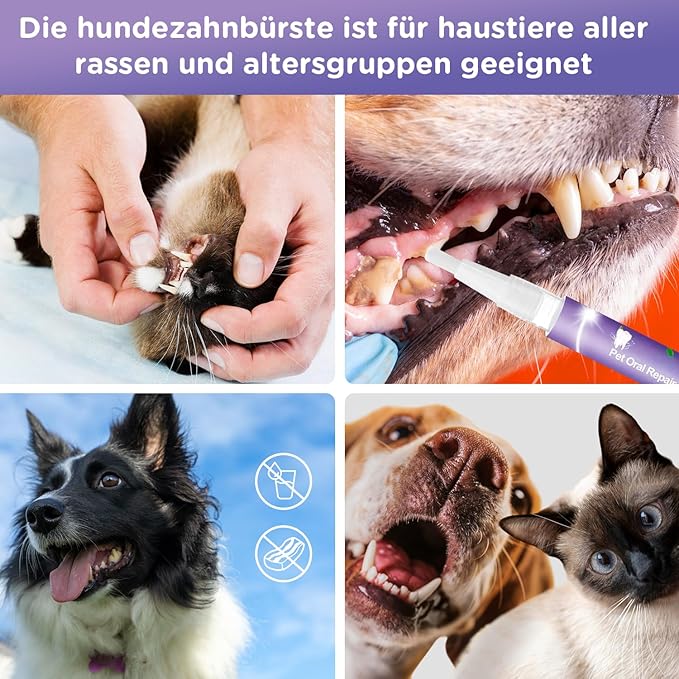 6Pcs Pet Oral Repair Gel, Dog Oral Repair Gel, Pet Breath Freshener for Cats and Dogs, Removes Tartar, Keeps Breath Fresh, Strengthens Teeth,No Brushing Oral Care Cleaner,3ML-PurrikoPets