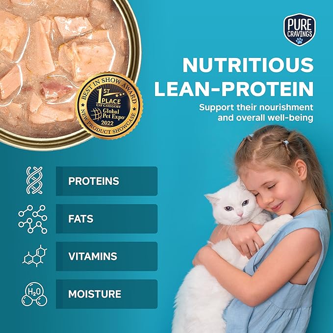 Flakes in Tuna Consommé, Canned Wet Cat Food Soup, 100% Mercury-Tested, Moist Can Fish, Grain-Free Protein, Non-GMO, 3oz, Variety Pack 3X Tuna, 3X Salmon, 3X Sardine, 3X Mackerel-PurrikoPets