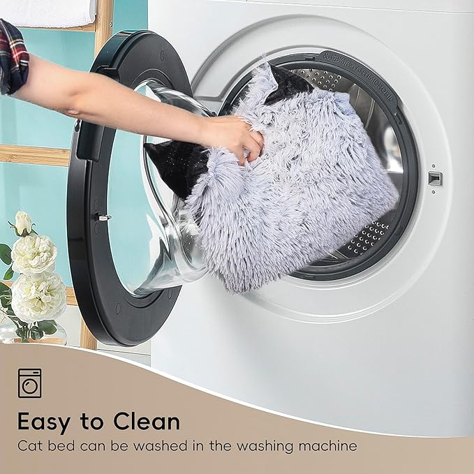 Extra Large Cat Tunnel Bed, 4 Ways Tunnels for Indoor Cats, Multi-cat Family Peekaboo Cave & Cat Bed, Plush Cat Donut with Washable Middle Mat, Exit Balls, Pet Play Toy for Kitten Puppy Rabbit-PurrikoPets