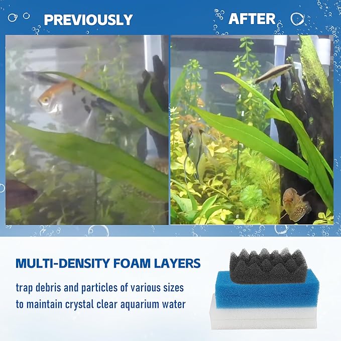 10Pcs Bio Foam Value Pack for Fluval 106/107 Aquarium Filter Media-PurrikoPets