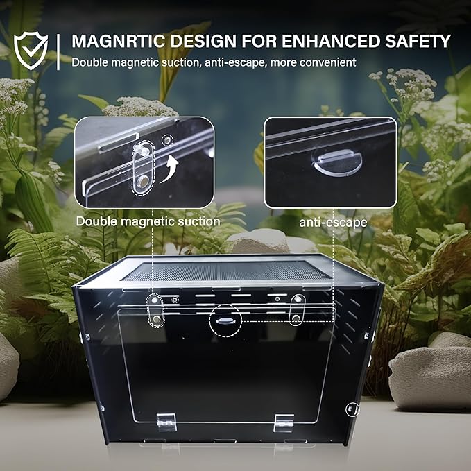 10 Gallon Reptile Tank – Reptile Enclosure for Leopard Geckos, Snakes & Bearded Dragons – Lizard Tank, Hermit Crab & Gecko Habitat-PurrikoPets