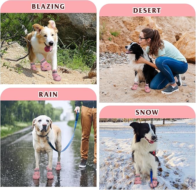 Dog Shoes for Large Medium Small Dog, Mesh Breathable Dog Shoes for Hot Pavement, Anti-Slip Dogs Boots Paw Protectors with Reflective for Outdoor Walking Indoor Hardfloors (Size 2)-PurrikoPets