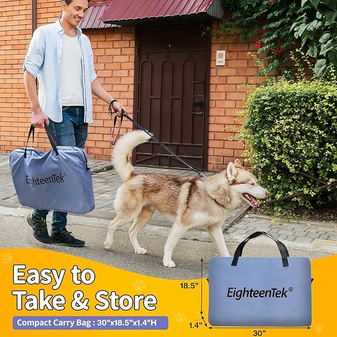 EighteenTek XLarge 2-in-1 Pop up Dog Playpen, Assembly-Free, with Leakproof Pet Pee Pads,Portable Foldable Cat Tent Enclosure Indoor Outdoors Puppy Kittens Small Animals Crates (M, 72" Lx36 Wx24 H)-PurrikoPets