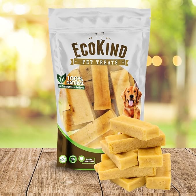 EcoKind Premium Gold Yak Cheese Himalayan Dog Chews, Healthy Dog Treats for Small Dogs, All Natural, High Protein Dog Chew, Chicken, Small - 8 Chews-PurrikoPets