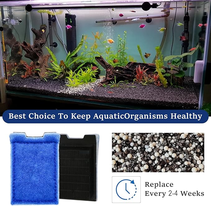 8 Pack Aquarium Filter Cartridges Rite-Size Z - Compatible with Marineland Eclipse & Emperor & Hidden Filtration System, Carbon Fish Tank Filters Replacement, Bio Media for Aquarium Filter-PurrikoPets