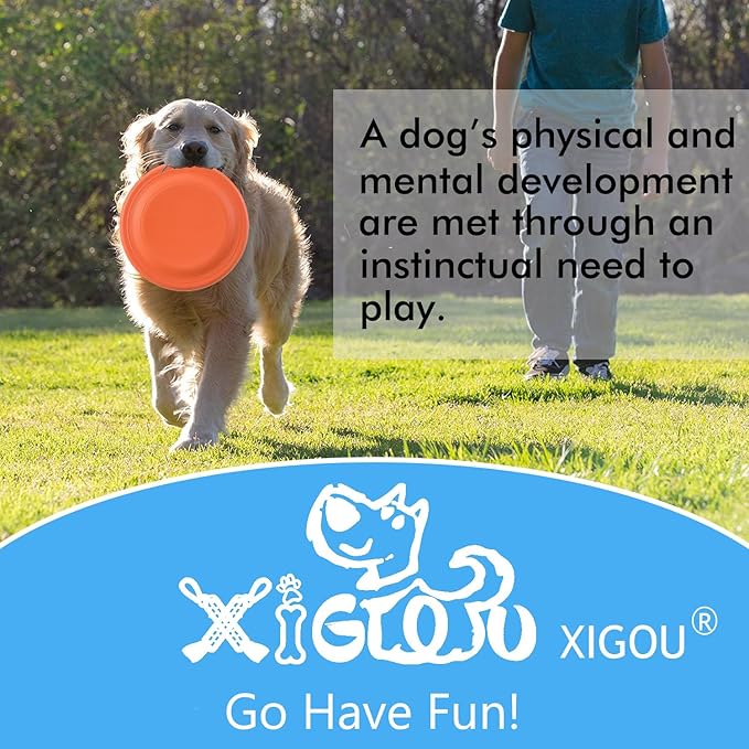 Dog Flying Disc (2 Pack) - Durable Rubber Flying Disc Dog Toy - 9.25" Indestructible Rubber Dog Flying Disc - Puncture Resistant & Bite Resistant Extremely - for Medium Large Dogs-PurrikoPets