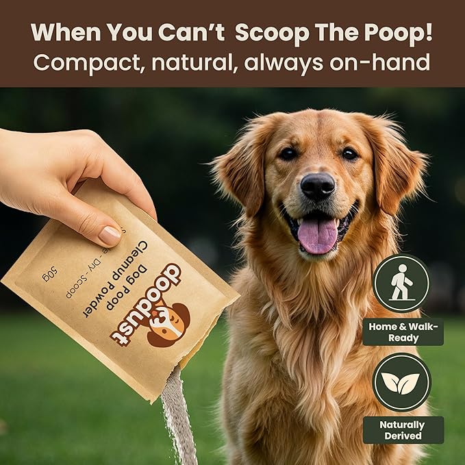 Doodust Dog Poop Clean Up Powder, Poop Hardener & Yard Cleaner, Biodegradable, Pet-Safe, Stops Odor and Makes Pickup Easy-PurrikoPets